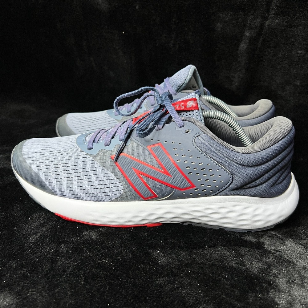 New Balance 520 V7 M520LG7 Men's 12 Running Shoes Gray Red Athletic Sneakers